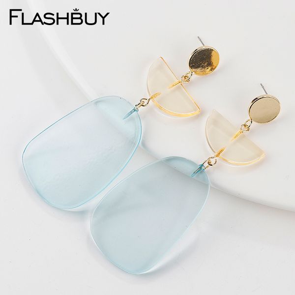 

flashbuy мода кристалл серьги для женщин цвет стекла resinl себе падение серьги ювелирные изделия оптовая pendientes, Silver