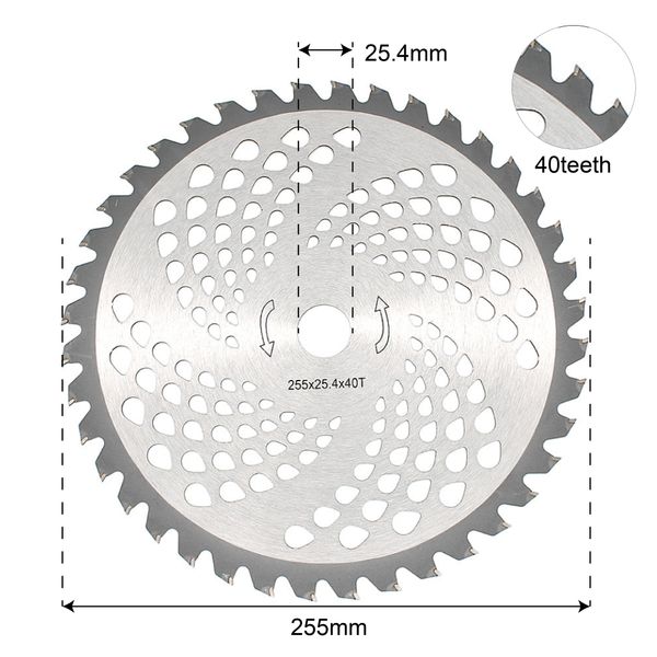

255*25.4*40t alloy blade for replacement grass trimmer brush cutter