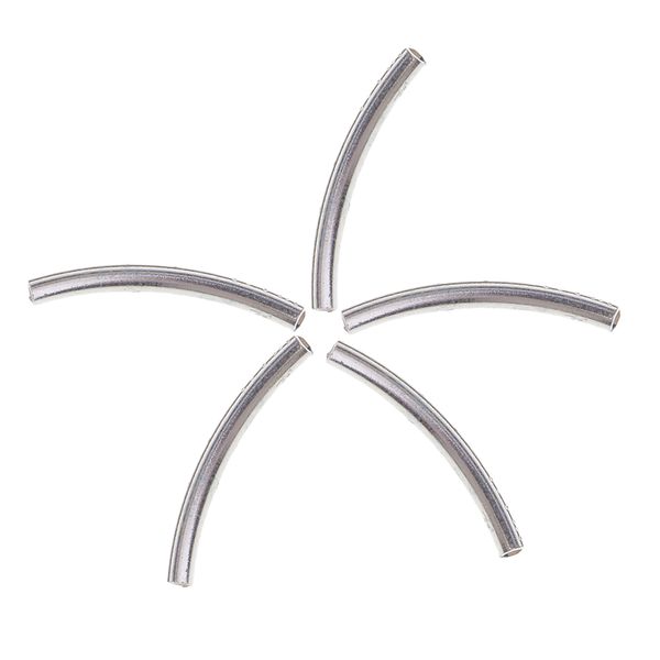 

5 pieces 925 sterling silver curved tube beads silver smooth loose spacer tube bead 1mm hole for diy jewelry making findings