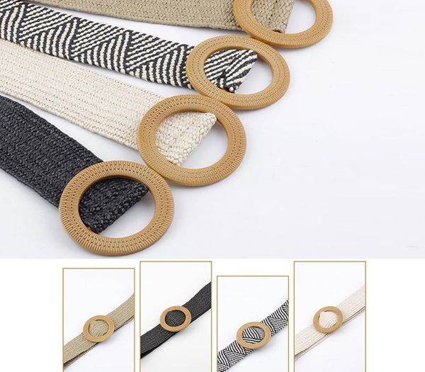 

summer elastic imitate woven straw waist belts square buckle adjustable woven-straw waistband beach dress women belts sale, Black;brown