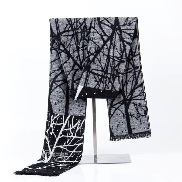 

winter wholesale scarf fortune tree winter silk autumn and warmth one generation cashmere men's scarf bufandas fashion, Blue;gray