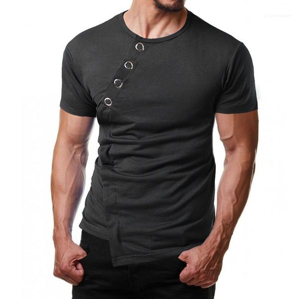 

short sleeve solid color tees slim casual male clothing mens 2020 luxury designer tshirts summer, White;black