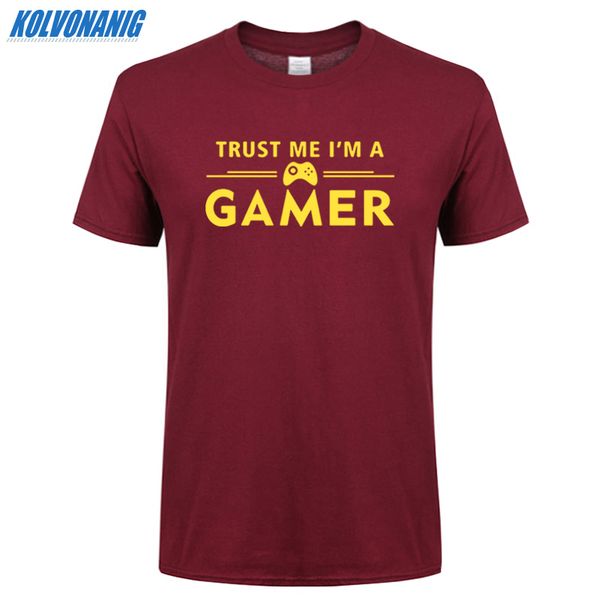 

2019 summer trust me i'm a gamer funny letters printed t shirt men cotton o-neck short sleeve casual oversized t shirt tees