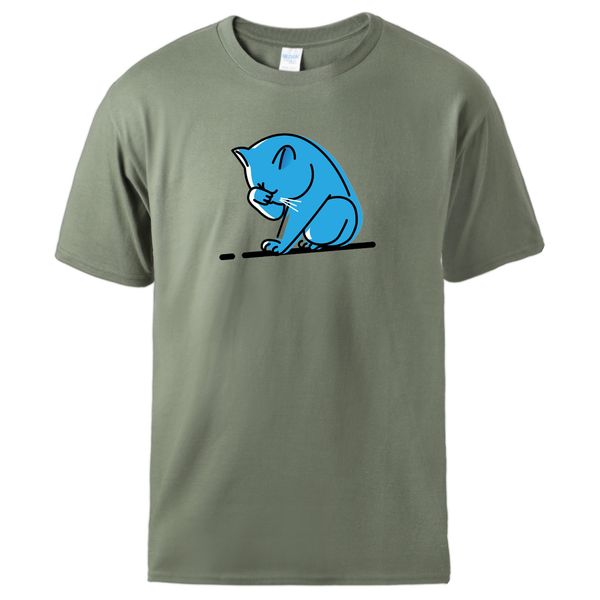 

funny cat cartoon print tshirts summer short sleeve sportswear t shirts 2020 male brand 100% cotton sportswear tshirts tee
