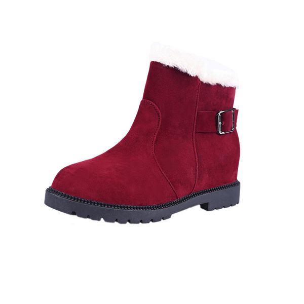 

2020 snow boots for women velvet short boots low heel shoes all-match cotton footwears fashion warm comfortable round toe winter, Black