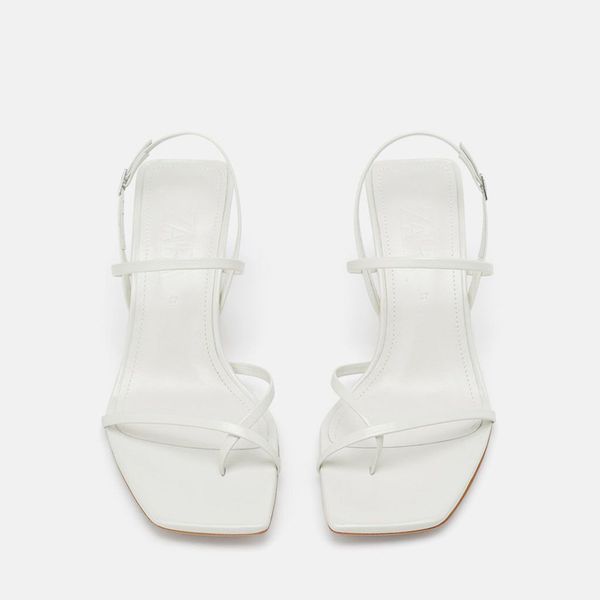 

new summer 2020 female sandals concise white square toe back strap one word belt open-toe high-heel sandals, Black