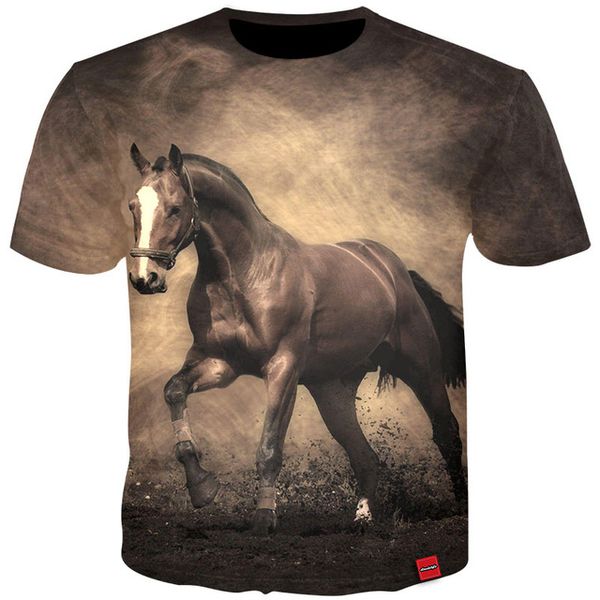 

youthup men animal horse cool 3d print shirts harajuku kawaii anime men clothing