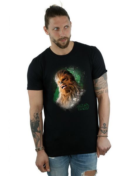 

men's the last jedi chewbacca brushed t-shirt fashion cool tee shirt