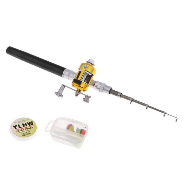 

38inch pocket pen rod set, mini fishing rod and reel combos, portable travel fishing gear in a box