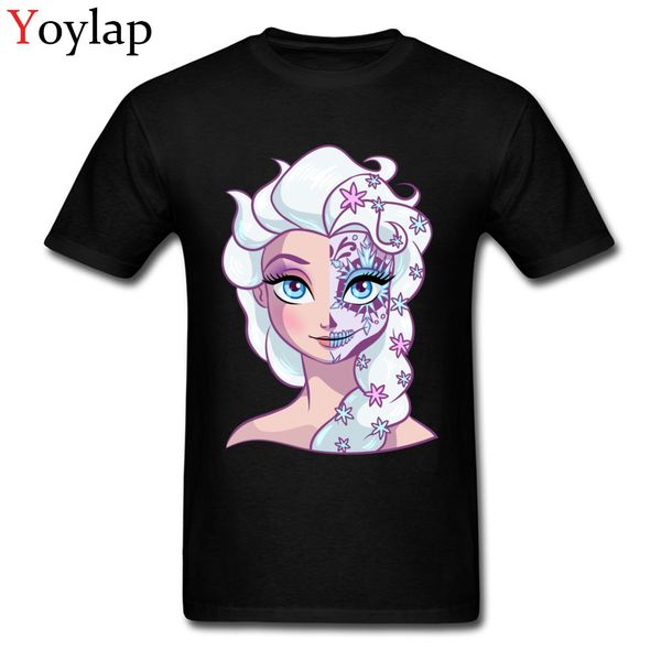 

повседневный sugar skull серия королева snow men t shirt горячие продажи лето осень с коротким рукавом круглый шеи 100% хлопок тис майки