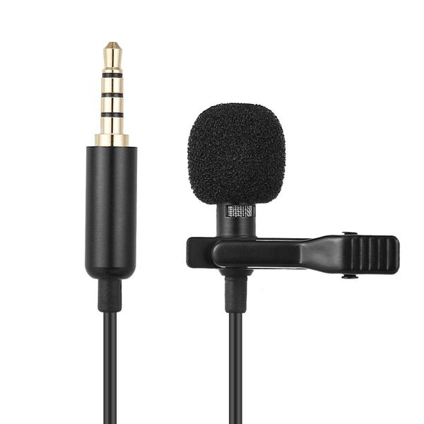 

microphones andoer 1.45m mini portable microphone condenser clip-on lapel lavalier mic wired mikrofo/microfon for phone for laptop