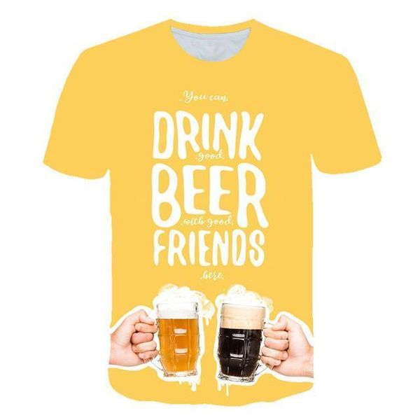 

wholesale novelty fruits food 3d cans of beer printed hip 3d print shirts comics kawaii comics men clothing