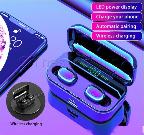

g6s tws 5.0 in earphone wireless earphone portable earphone headphone with led power dispaly support wireless fast charging