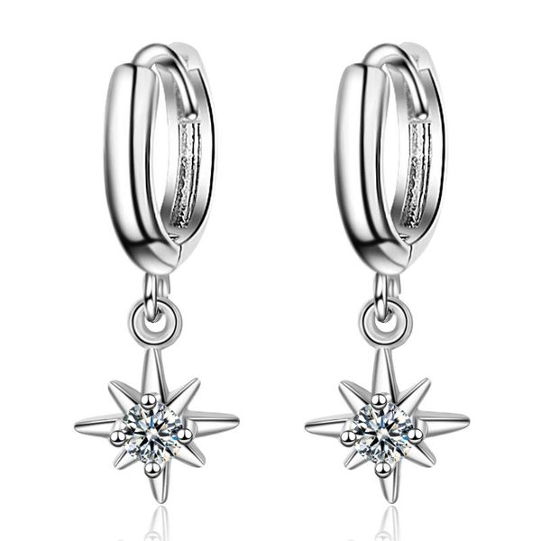 

new fashion star shaped pendant earrings 925 sterling silver charm fine jewelry earrings for women accessories s-e967