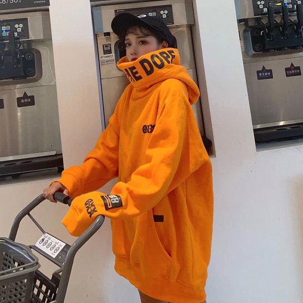 

harajuku women hoodies hooded thicker plus velvet pockets pullovers women long sleeve autumn winter oversize trendy hoodie, Black