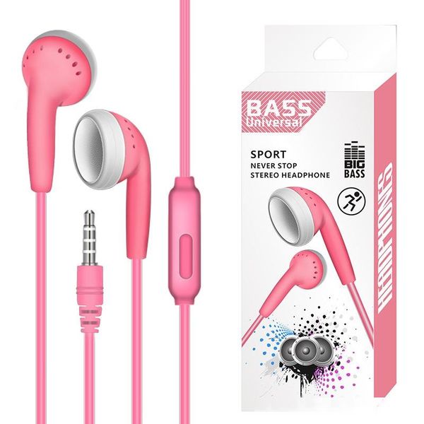

3.5mm universal earphones in-ear subwoofer stereo headphones headset with microphone for iphone xiaomi samsung cell phone