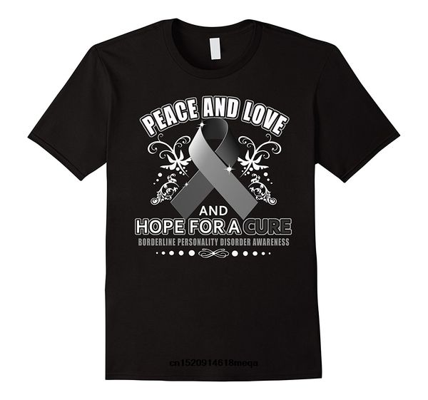 

funny t shirts peace love and hope gray - borderline personality disorder