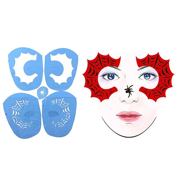

2 комплекта многоразового тело глаза для лица краски трафарет шаблон fancy party make up, Black;red