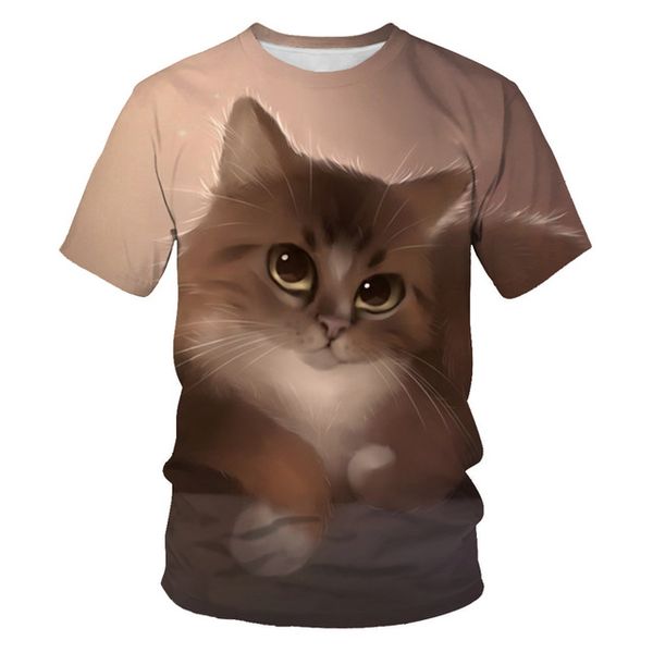 

new cute cat cartoon print kawaii female 3d print shirts kawaii oversized aesthetic men clothing
