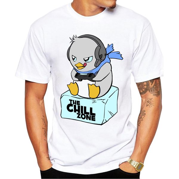 

new 2018 summer fashion the chill zone design t shirt men's play game bird printed t-shirt hipster tees