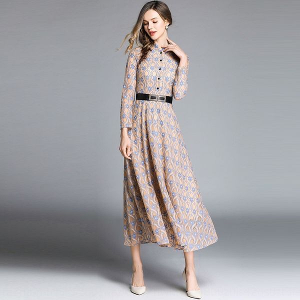

women's autumn stand collar floral hook hollow dresslace dressdress for women women's autumn stand collar floral hook hollow dress, Black;gray