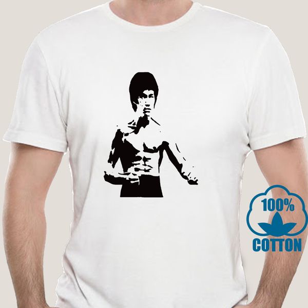 

1524d men t shirt t-shirt bruce lee black on white tshirts women t-shirt