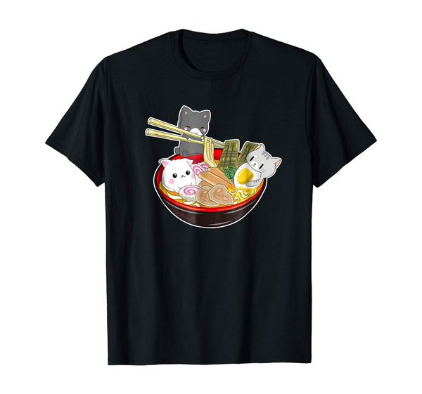 

kawaii japanese anime cat t-shirt bowl ramen noodle gift tee