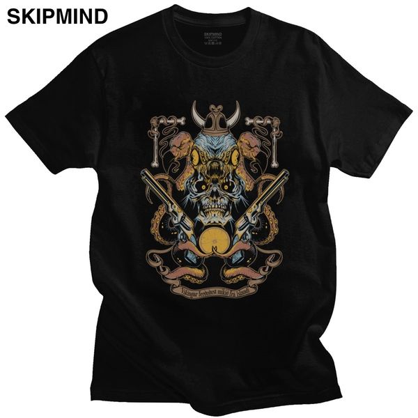 

vintage viking odin miami rose tshirts мужчины чистый хлопок черепе оружие тройники o-образным вырезом с коротким рукавом лето футболки одеж
