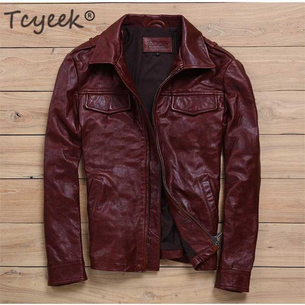 

100% genuine leather jacket men clothes 2020 autumn winter real fit cow leather jackets moto biker coat jaqueta de couro zl007, Black