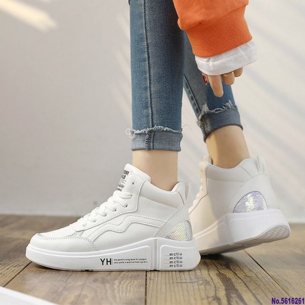 

brand sneakers women fashion casual shoes woman high-platform shoes lace-up spring/autumn new zapatos de mujer ladies, Black