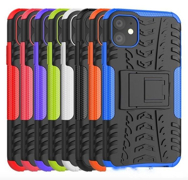

rugged rubber heave duty hybrid case for iphone 11 pro max shockproof dual layer stand case phone skin