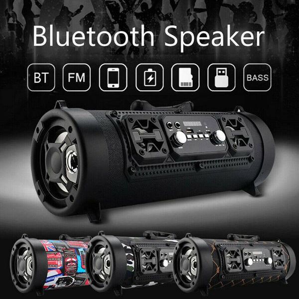 

wireless bluetooth speaker outdoor portable with shoulder belt stereo soundbar 800mah battery music radio fm / usb / tf speaker