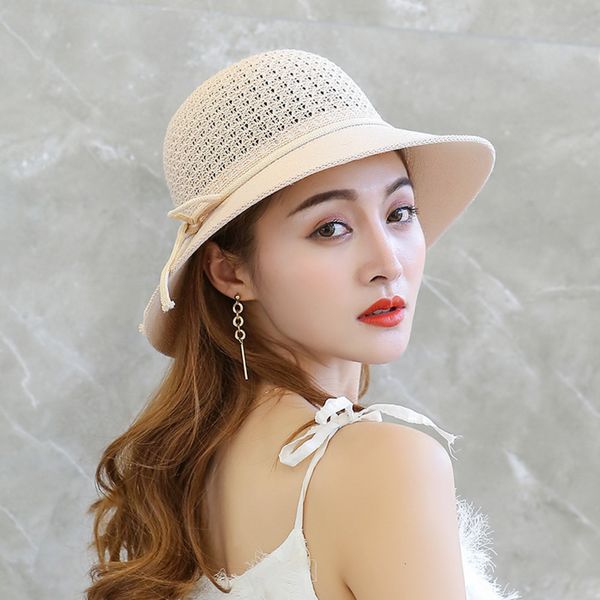 

cokk шляпа для женщин лето плетеного пляжа hat solid color зонт lady sun visor 6см брим sunhat путешествие отпуск корейского нью hwax, Blue;gray