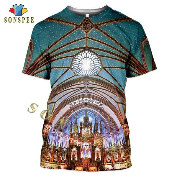 

church building summer 3d print shirts hentai funny kawaii men clothing