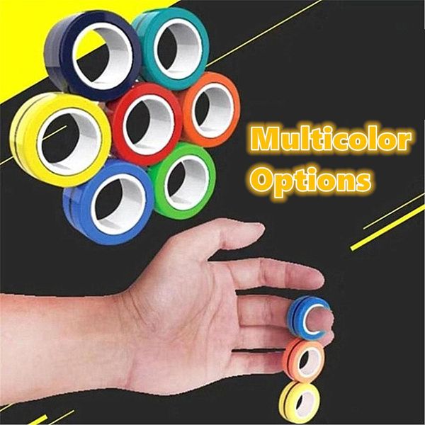 

anti-stress magnetic rings magic ring props finger gears fidget toys ring finger game spinner stress relief kids decompression gifts