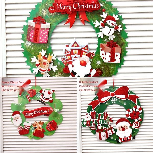 

3d christmas wreath shopping christmas flowers adhesive paper props adhesive paper mall l window stickers props decorations 9x73q