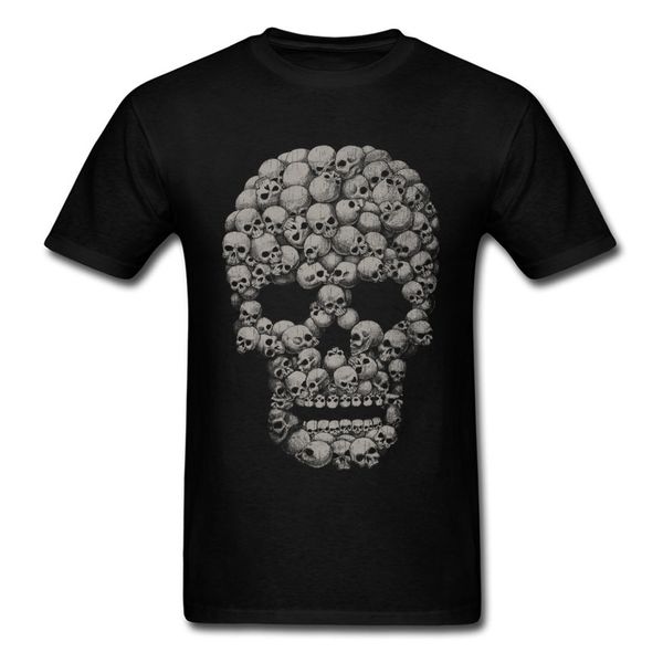 

halloween skull of skulls custom wholesale 100% cotton t-shirts 2018 new summer/autumn o-neck shirts women men