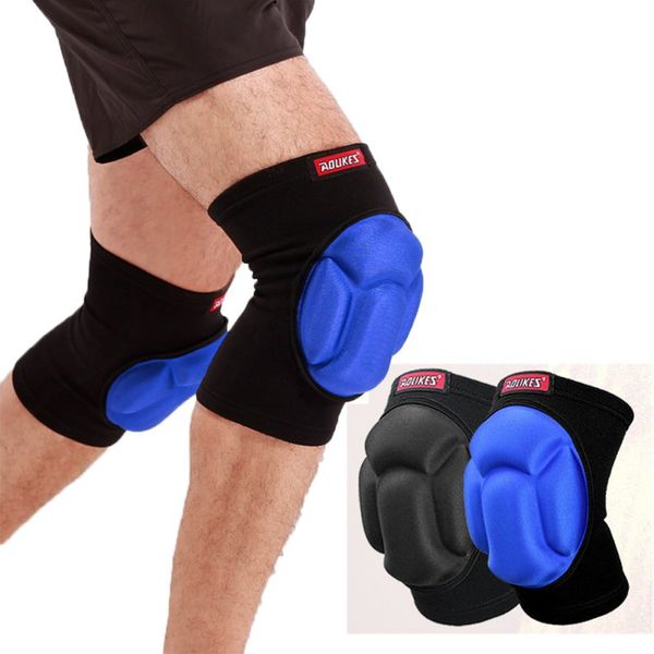 

1 paar sport ski knie pads thicked voetbal volleybal knie ondersteuning fietsen knee extreme dikke fitness protector kneepad, Black;gray