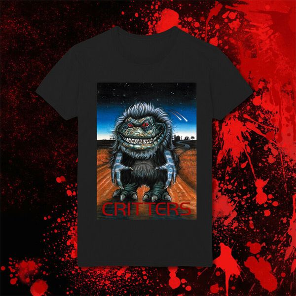 

critters movie poster 1986 classic horror movie halloween hd96 black t-shirt street tee shirt