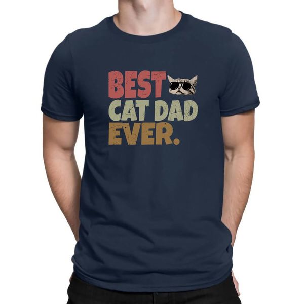 

vintage retro cat dad ever sunglasses cat funny new 2019 spring summer autumn men o neck short sleeves muscle men's t shirt