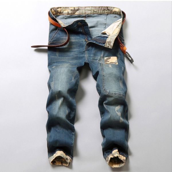 

men's jeans large size stretch men 28-48 blue oversized pants cotton thick autumn loose waist denim male