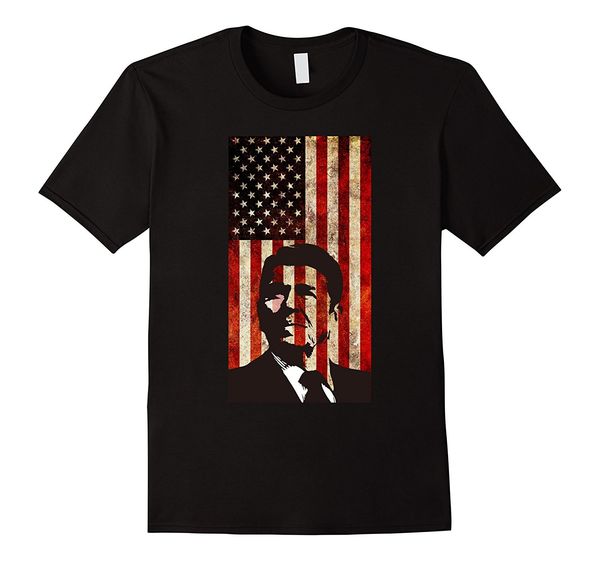 

2019 new summer cool tee shirt ronald reagan t-shirt american flag patriotic distressed tee cotton t-shirt