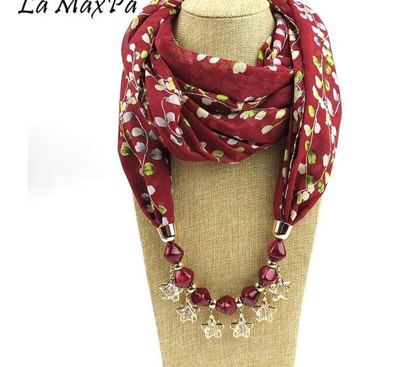 

lamaxpa design women crystal pendant scarf female favorite noble pendant jewelry scarf mujer bufanda femme schal, Blue;gray