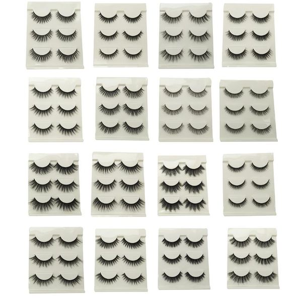 

bgvfive6 pairs girls thick false eyelashes 3d fake lashes extensions female reusable makeup cosmetics fiber