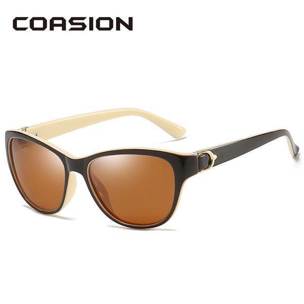 

coasion 2020 cat eye sunglasses women cateye polarized sunglasses lady vintage sun glasses lentes de sol ca1212, White;black