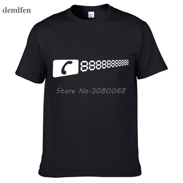 

novelty phone number 8 funny print t-shirt men's cotton casual o-neck short sleeve t shirt cool tees hip top