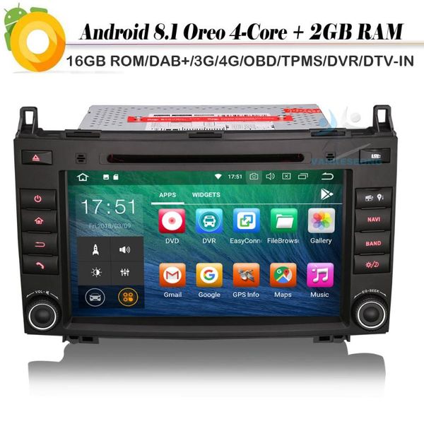 

dab+ android 8.1 autoradio quad core sat nav wifi 4g bluetooth cd sd gps dvr car radio player for classe a/b w169 w245