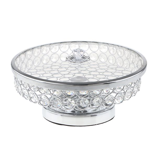 

crystal beaded plate fruit cake tea coffee dessert dish tray with glass lid