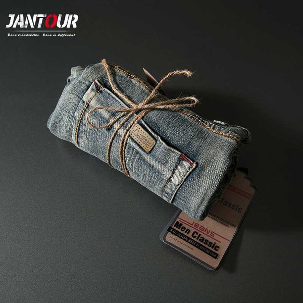 

italian vintage designer men jeans good quality cotton casual pants slim fit buttons classical jeans brand mens 28-38, Blue
