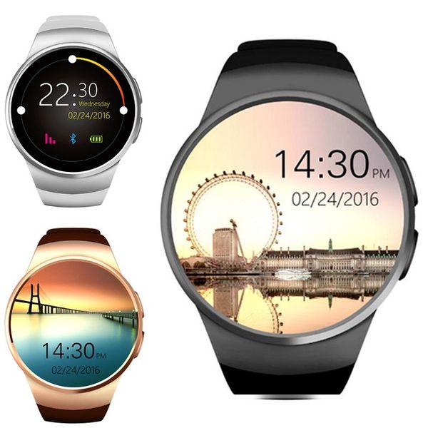 

kingwear 1.3 inch round dial smartwatch phone mtk2502 ips screen pedometer sedentary reminder bluetooth 4.0 heart rate monitor nano sim car